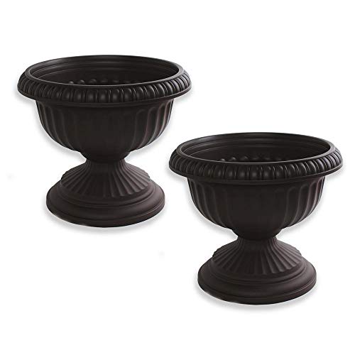 Bloem DOTCOMGRE1800 Grecian Urn Planter44 18 in44 Black - Pack of 2