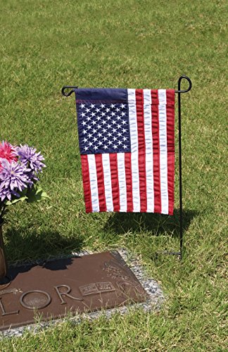 Evergreen Flag Black Iron Cemetery Garden Flag Stand - 15W x 28H