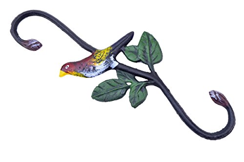 Cast Iron S Style Plant Hook Colorful Bird Flower Basket Hanger 1175 Long