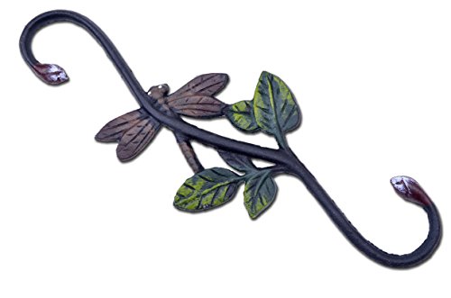 Cast Iron S Style Plant Hook Dragonfly Flower Basket Hanger 12 Long