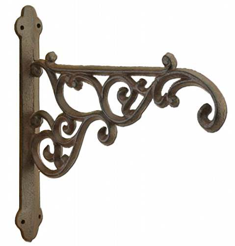 Decorative Plant Hanger Ornate Victorian Cast Iron Flower Basket Hook 8375 Deep