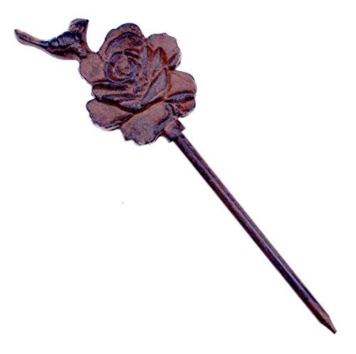 Import Wholesales Bird On Rose Garden Hose Guide Cast Iron Flower Bed Stake 125 Tall