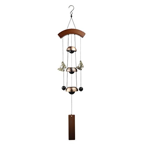 Quality Gift Wind Chimes Wind Chime Bedroom Hanging Living Room Doorbell Wrought Iron Antique Copper Big Birthday Gift Pendant Color  Brass Size  6514cm