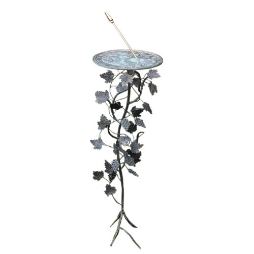 Rome B87 Grapevine Sundial Pedestal Base Wrought Iron with Antique Finish 27-Inch Height