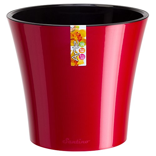 Santino Self Watering Planter Arte 86 Inch Red-pearlblack Flower Pot