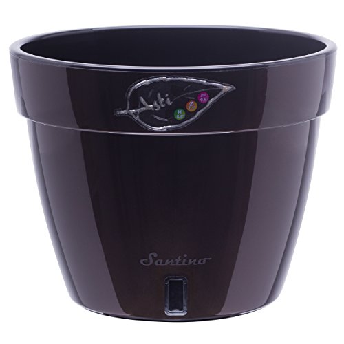 Santino Self Watering Planter Asti 71 Inch Black-goldblack Flower Pot