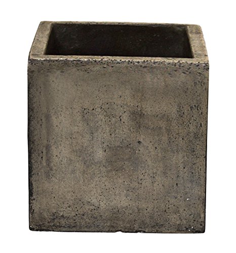 Happy Planter Cube Natural Cement Fiber Planter Size - 10 x 10 Color - Grey Cement