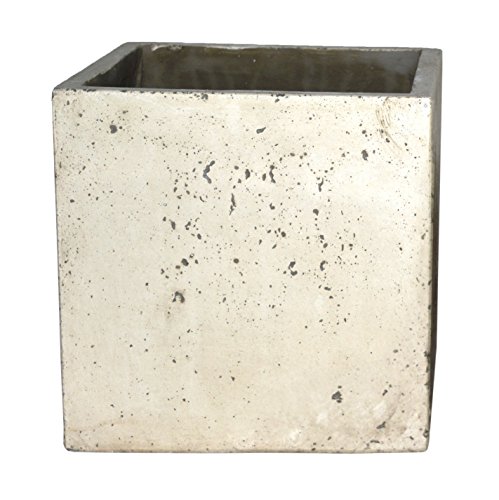 Happy Planter Cube Natural Cement Fiber Planter Size - 10 x 10 Color - White