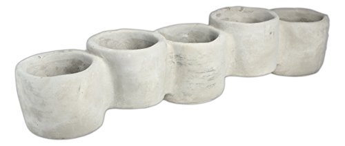 Hill's Park's 2.5" X 15.5" Cement 5 Pot Planter