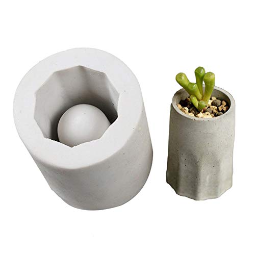 PandaLily Gardening Supplies Tools Concrete Flower Pot Succulent Plants Planter Vase Silicone Mold Garden Decor Garden Gifts for Gardener Men Women Grey