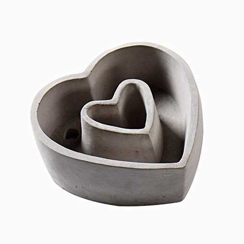 Resin Molds Concrete Flowerpot Silicone Mold Heart Shape Pattern Handmade Cement Planter Mould DIY Ashtray Candle Holder Mould