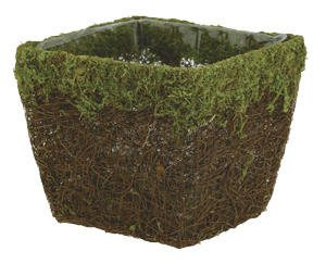 5 Moss and Vine Square Pot Cover with Liner Florist Supply