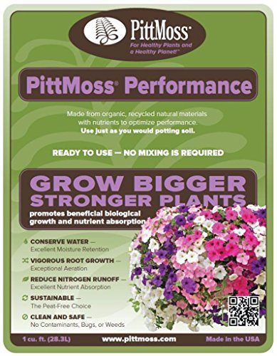PittMossÂ Performance - 1 cu ft- organic potting soil peat moss replacement sustainable garden soil