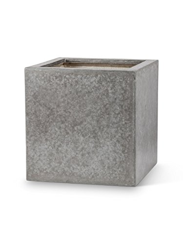 Grey Urban Design 12&quot Cement Large Heavy Square Flower Pot Planter