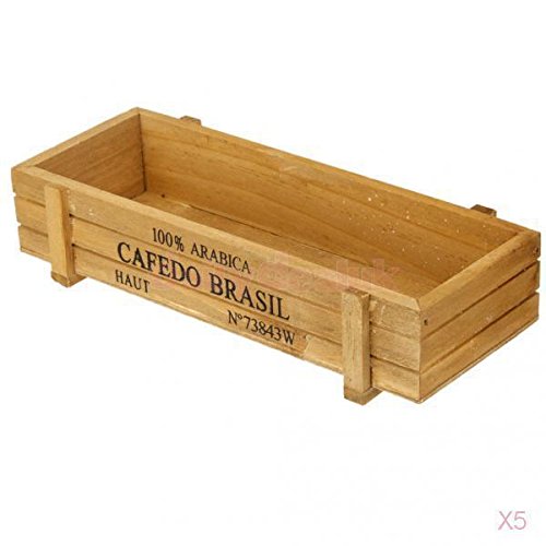 5x Wood Garden Flower Herb Planter Succulent Pot Rectangle Trough Box Plant Bed ~item gh8 3h-j3g8322264