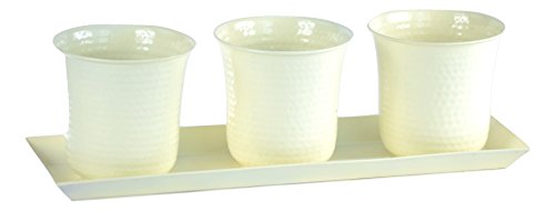 H Potter Set Of Three Mini Flower Garden Window Box Planter white