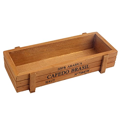 Jocestyle Vintage Decorative Wooden Garden Planter Storage Display Window Box Container Holder Case Organizer for Flowers  Plants 5