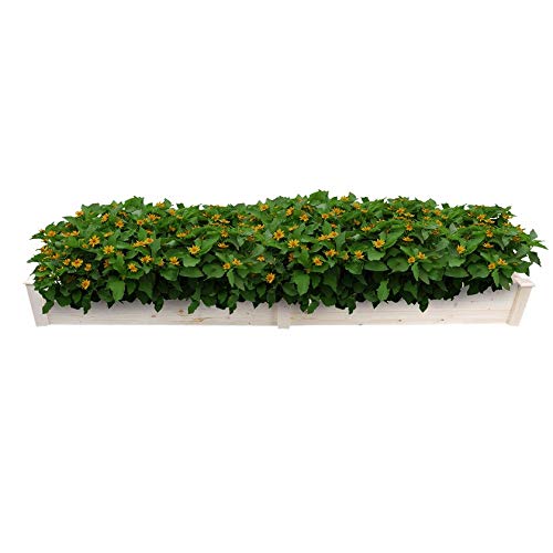 Orihat Garden Bed Square Vegetable Raised Garden Bed Patio Backyard Grow Flowers Elevated Planter Large Wooden Box Parterre Board