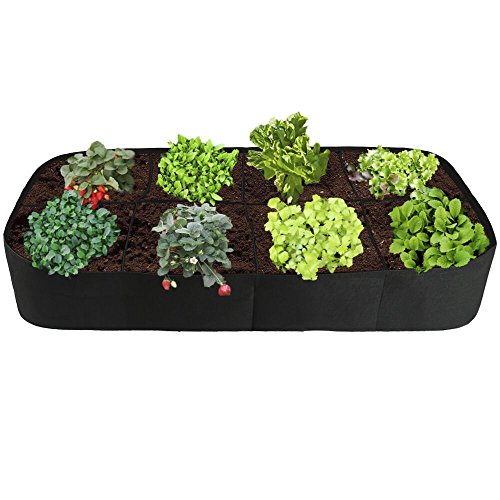 Raised Garden BedDivided 8 Grids Fabric Raised Planting Bed Rectangle Garden Grow Bag for Herb Flower Vegetable Plants3ft x 6ft