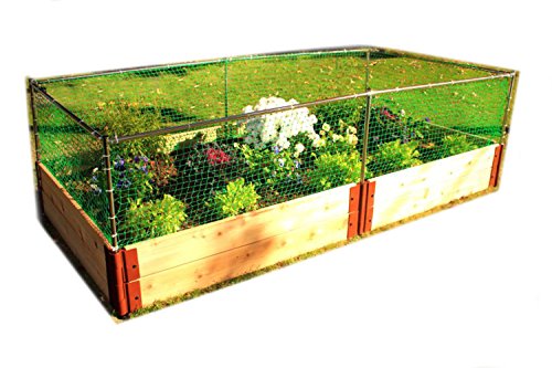 Frame It All One Inch Series Cedar Raised Garden Bed Kit with Animal Barrier 4 x 8 x 12
