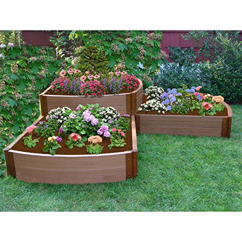 Frame It All Two Inch Series Composite Split Waterfall Raised Garden Bed Kit 98 x 98 x 22