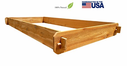 Timberlane Gardens Raised Bed Kit 3x6 All Natural Western Red Cedar Handcrafted with Mortise and Tenon Joinery 3 Feet x 6 Feet