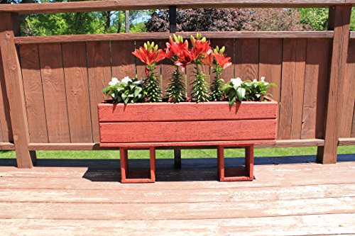 36 Raised Planter Box Ranch Red Barn Board Design Total Size 36L x 8W x 16H Solid 78 Inch Thick Construction Premium Rustic Rough Cut Cedar Wood Hand Crafted Router Chamfer Designs on Both Faces 100 Premium Natural Cedar and Completely Assembl