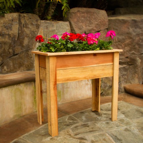 36 in Redwood Raised Planter Box by Hollis Wood Products