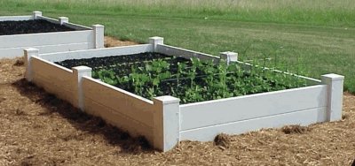 Dura-Trel Vinyl Raised Planter Box 4ft x 8ft x 16