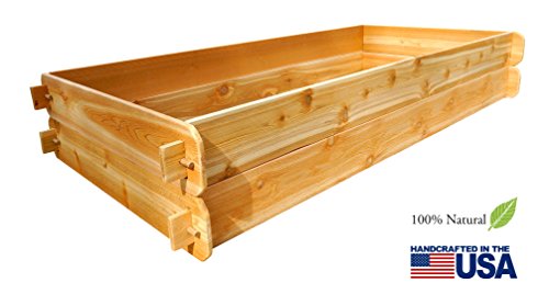 Timberlane Gardens Raised Bed Kit Double Deep two 3x6 Western Red Cedar With Mortise And Tenon Joinery 3 Feet