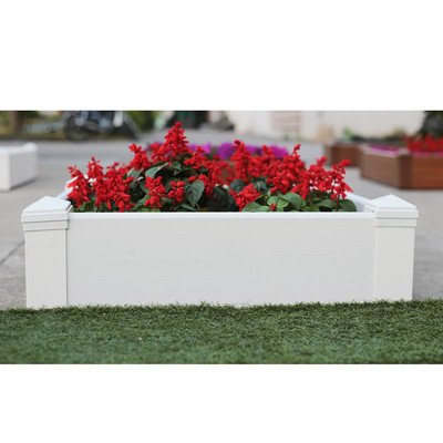 Composite Lumber Square Patio Raised Garden Planter Box Color Hyams White Size 8 H x 288 W x 288 W