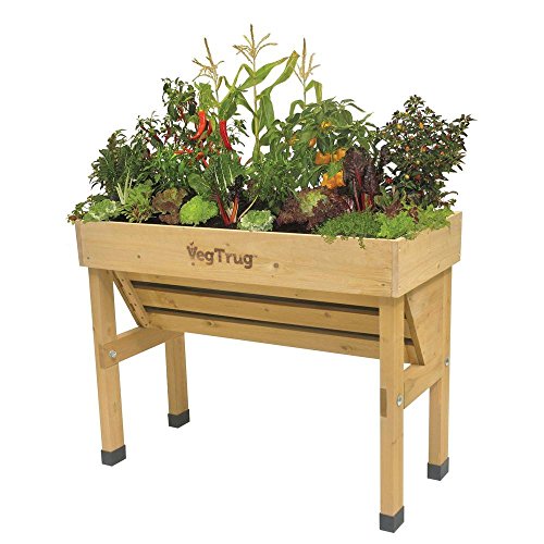 Wall Hugger 40 in W x 30 in H Wooden Raised Bed Planter Stand
