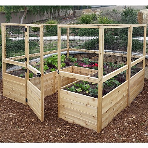 Outdoor Living Today Raised Cedar Garden Bed with Deer Fencing Kit - 8 x 8 ft