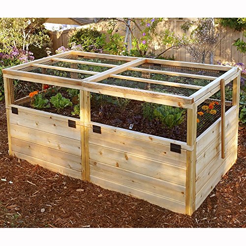 Outdoor Living Today Raised Cedar Garden Bed with TrellisLid - 6 x 3 ft