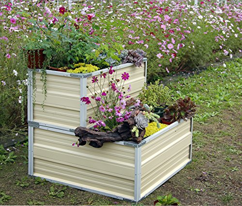 Lifeyard 48x48 Square Garden Raised Bed Outdoor Plants Flower ContainerSquareIronsand