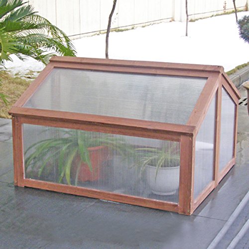 SKB family Double Box Garden Wooden Green House Cold Frame Raised Plants Bed Protection New