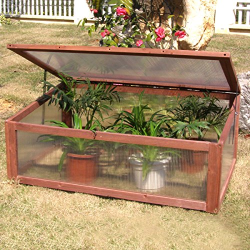 SKB family Garden Portable Wooden Green House Cold Frame Raised Plants Bed Protection New