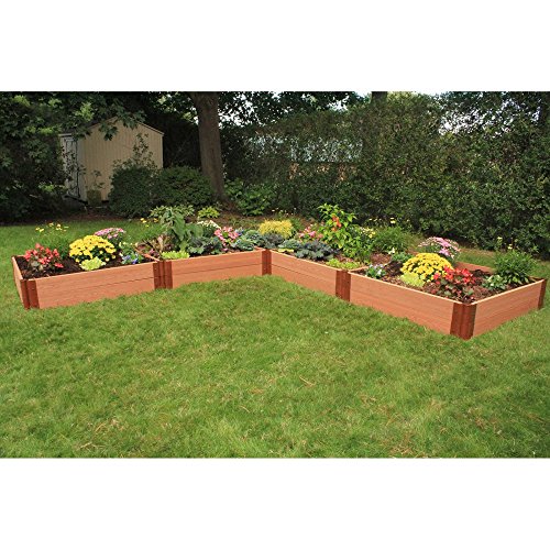 Frame It All 1-inch Series Composite L-Shaped Raised Garden Bed Kit - 12ft x 12ft x 11in
