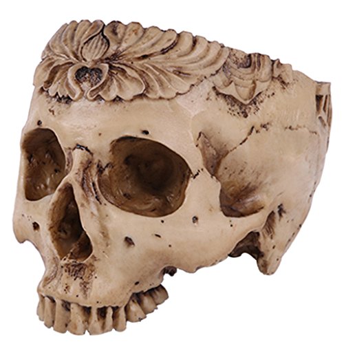 Human Skull Head Flower Pot Planter Bed Box Container Replica Home Bar Decor