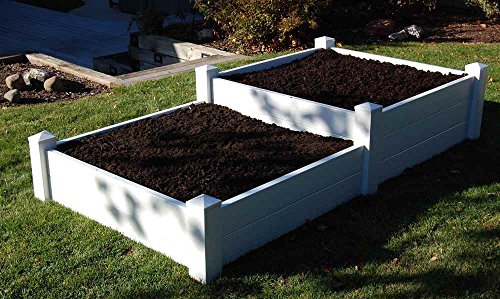 Split Level Planter Bed in White Finish