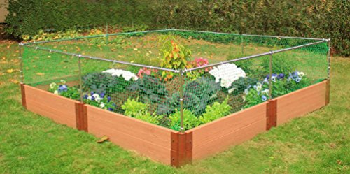 Frame It All 1 Series 8 x 8 x 11 Composite Raised Garden Bed Kit with Two Animal Barriers