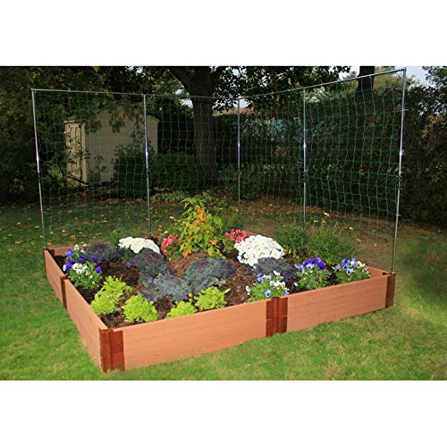 Frame It All 1-inch Series Composite Raised Garden Bed Kit with Two Veggie Walls - 8ft x 8ft x 11in