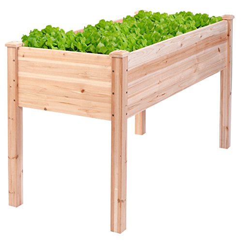 Gracelove Wooden Raised Vegetable Garden Bed Elevated Planter Kit Grow Gardening Vegetable
