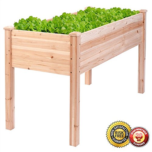 New Wooden Raised Vegetable Garden Bed Elevated Planter Kit Grow Gardening