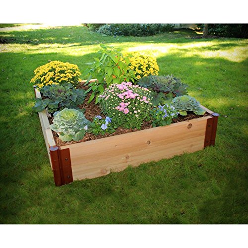 Frame It All 1-inch Series Cedar Raised Garden Bed Kit - 4ft x 4ft x 12in