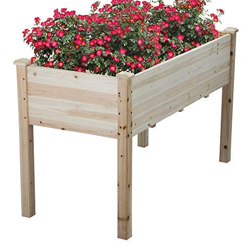 Cyanhope Wooden Raised Garden Bed Kit Cedar Elevated Garden Planter Box with Legs for VegetablesFlowerHerbFruits