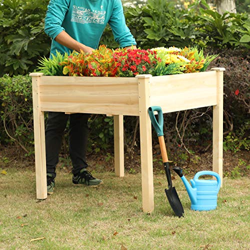 PHI VILLA Raised Garden Bed Elevated Planter Box for VegetableFlowerFruitHerb 35x35x319