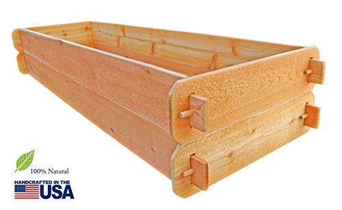 Timberlane Gardens Raised Bed Kit Double Deep two 2x6 Western Red Cedar With Mortise And Tenon Joinery 2 Feet