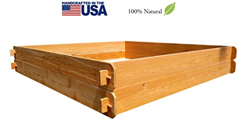 Timberlane Gardens Raised Bed Kit Large Double Deep two 6x6 Western Red Cedar With Mortise And Tenon Joinery