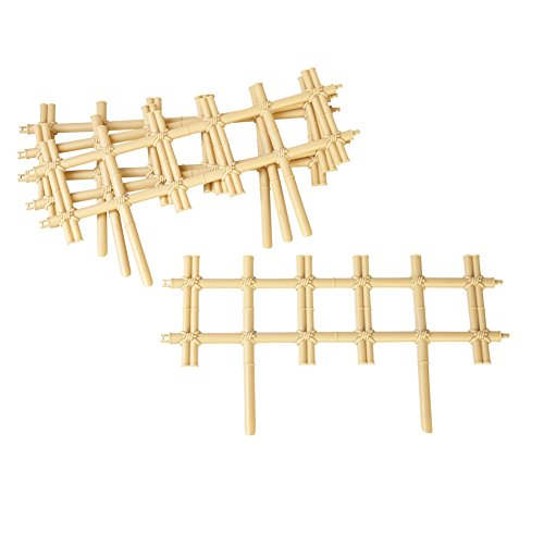 Bamboo Look Border and Garden Edging - Set of 4